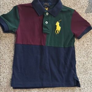 Polo by Ralph Lauren Kids Colorblock Polo Shirt - Green, Burgundy, and Navy